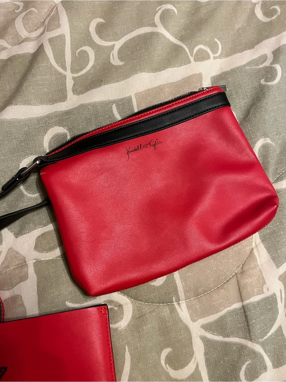 Kendall & Kylie Red Tote with Glitter Star Accents